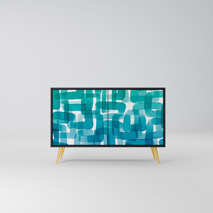 TURKOS RECTANGLES 2-dörrars skänk i svart finish