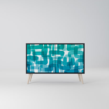 TURKOS RECTANGLES 2-dörrars skänk i svart finish