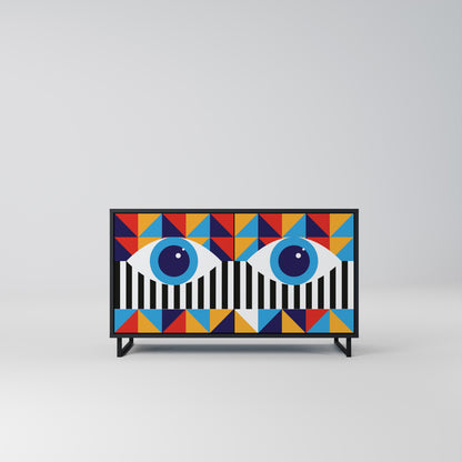 ABSTRACTION AND GEOMETRY 2-Door Sideboard in Black Finish