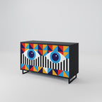 ABSTRACTION AND GEOMETRY 2-Door Sideboard in Black Finish