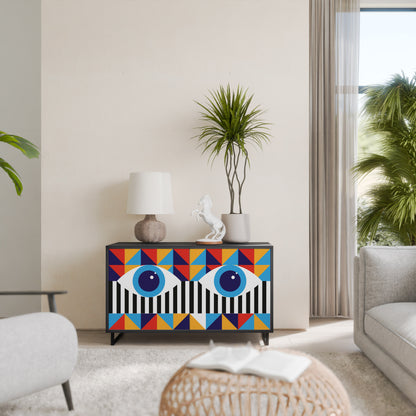 ABSTRACTION AND GEOMETRY 2-Door Sideboard in Black Finish