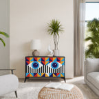 ABSTRACTION AND GEOMETRY 2-Door Sideboard in Black Finish