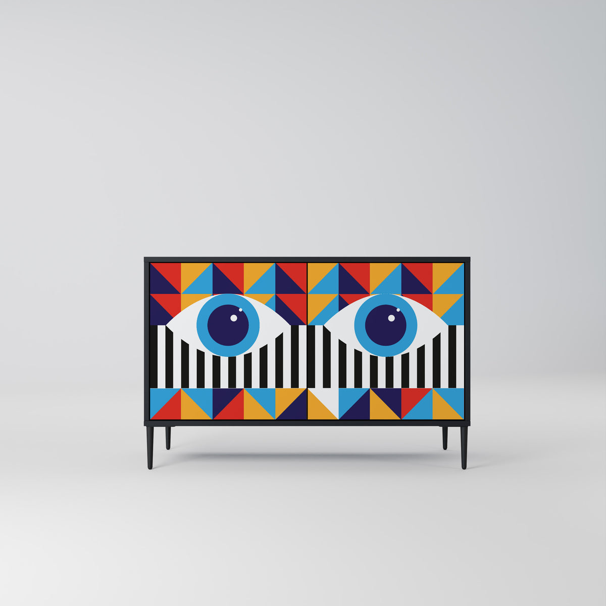 ABSTRACTION AND GEOMETRY Skänk med två dörrar