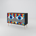 ABSTRACTION AND GEOMETRY 2-Door Sideboard in Black Finish