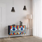 ABSTRACTION AND GEOMETRY 2-Door Sideboard in Black Finish