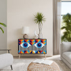 ABSTRACTION AND GEOMETRY 2-Door Sideboard in Black Finish