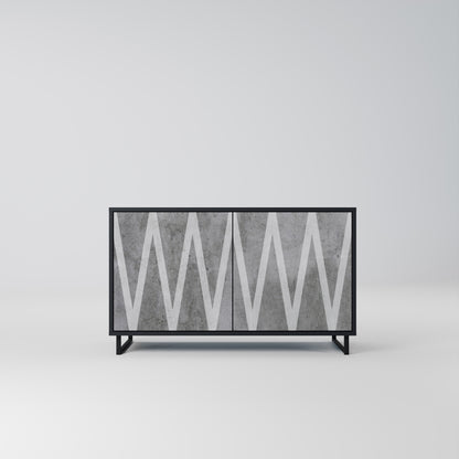 SOLID ZIG ZAG 2-dörrars skänk i svart finish