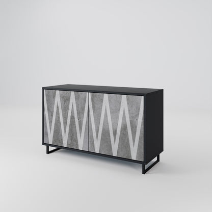 SOLID ZIG ZAG 2-dörrars skänk i svart finish