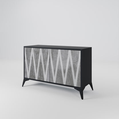 SOLID ZIG ZAG 2-dörrars skänk i svart finish