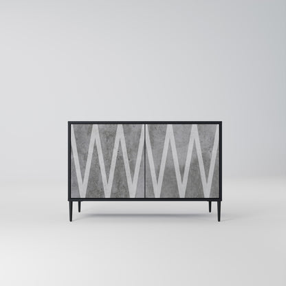 SOLID ZIG ZAG 2-dörrars skänk i svart finish