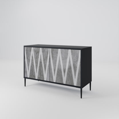 SOLID ZIG ZAG 2-dörrars skänk i svart finish