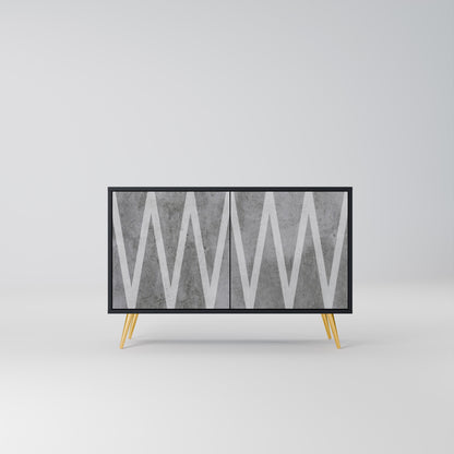 SOLID ZIG ZAG 2-dörrars skänk i svart finish