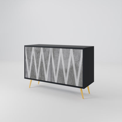 SOLID ZIG ZAG 2-dörrars skänk i svart finish