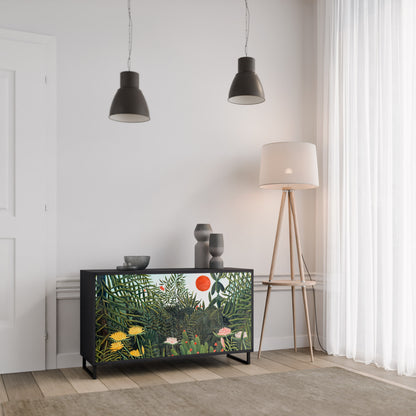 VIRGIN SKOG MED SUNSET 2-dörrars skänk i svart finish