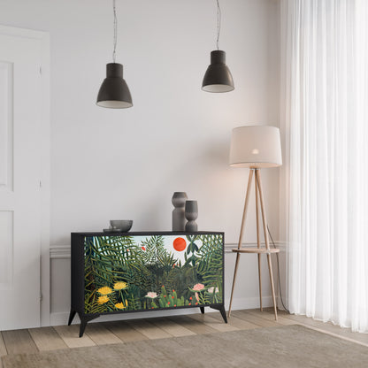 VIRGIN SKOG MED SUNSET 2-dörrars skänk i svart finish