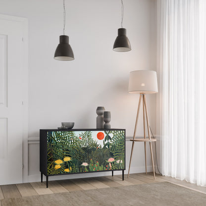 VIRGIN SKOG MED SUNSET 2-dörrars skänk i svart finish