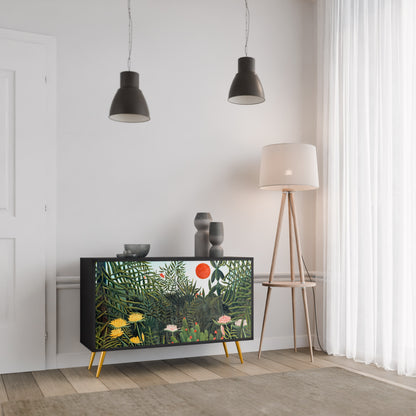 VIRGIN SKOG MED SUNSET 2-dörrars skänk i svart finish