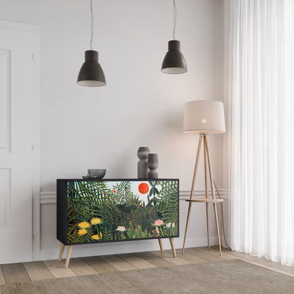 VIRGIN SKOG MED SUNSET 2-dörrars skänk i svart finish