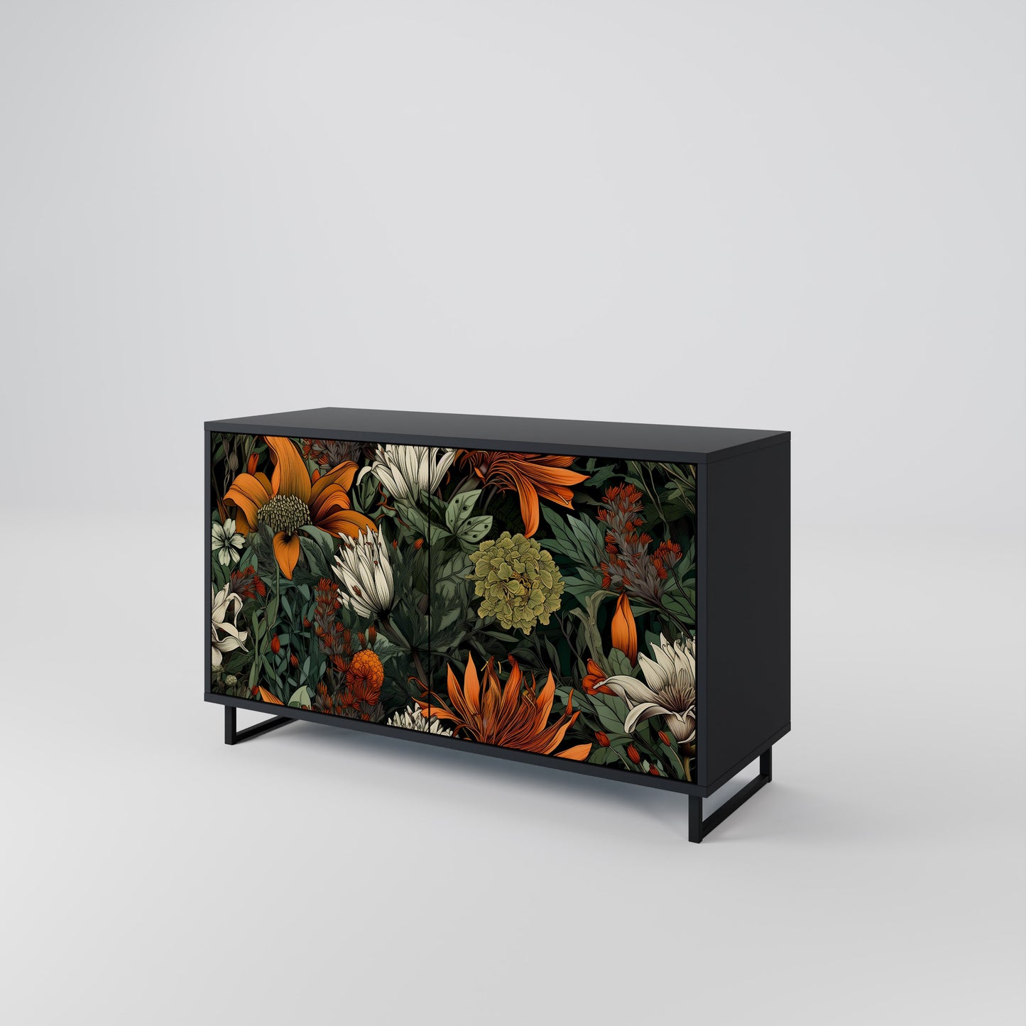 MIDNIGHT SPROUT 2-Door Sideboard in Black Finish