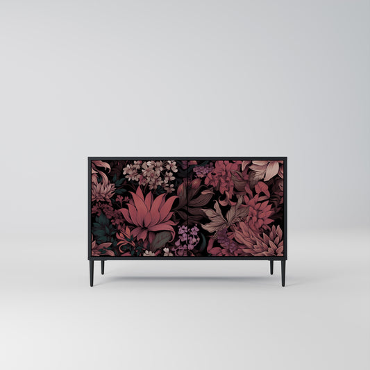 FLORAL WHISPER 2-dörrars skänk i svart finish