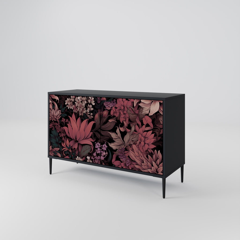 FLORAL WHISPER 2-dörrars skänk i svart finish