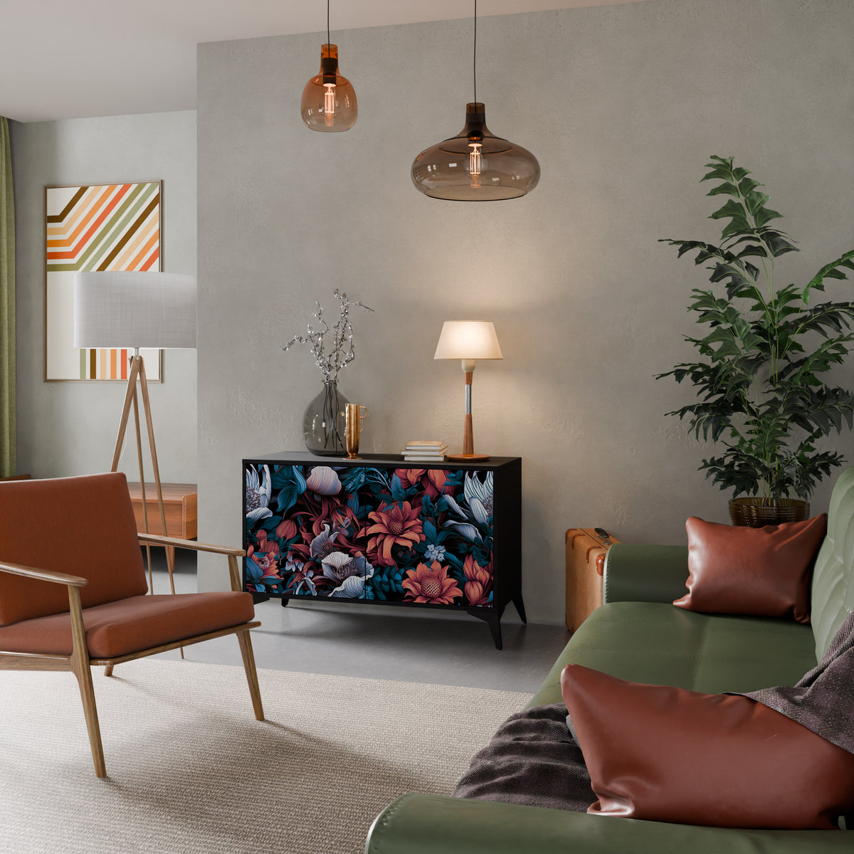 ETHEREAL BLOSSOMS Skänk med två dörrar
