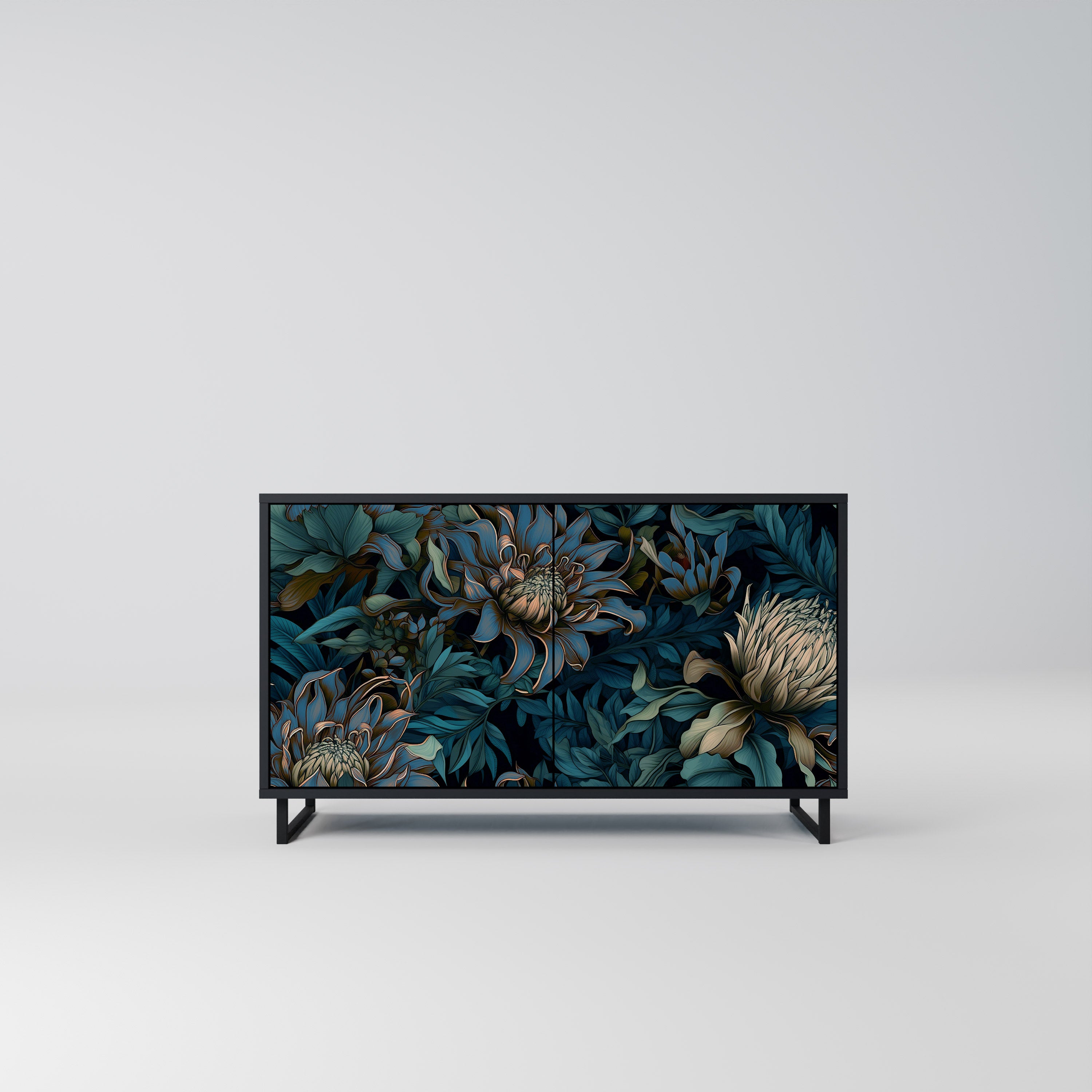 TWILIGHT BLOOM 2-dörrars skänk i svart finish