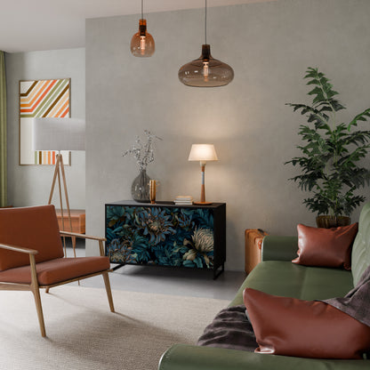 TWILIGHT BLOOM 2-dörrars skänk i svart finish