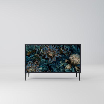 TWILIGHT BLOOM 2-dörrars skänk i svart finish