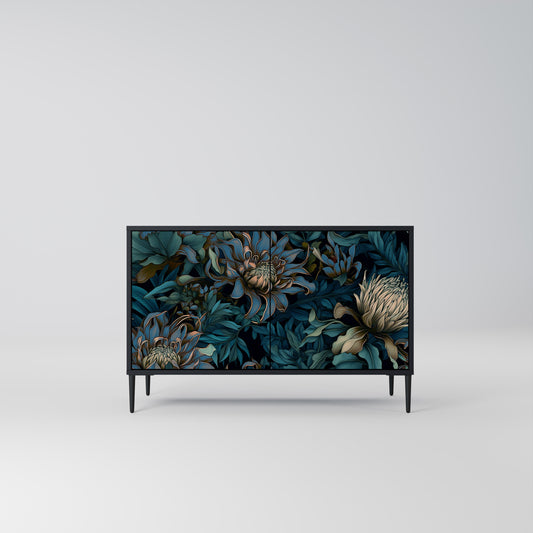 TWILIGHT BLOOM 2-dörrars skänk i svart finish