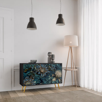 TWILIGHT BLOOM 2-dörrars skänk i svart finish