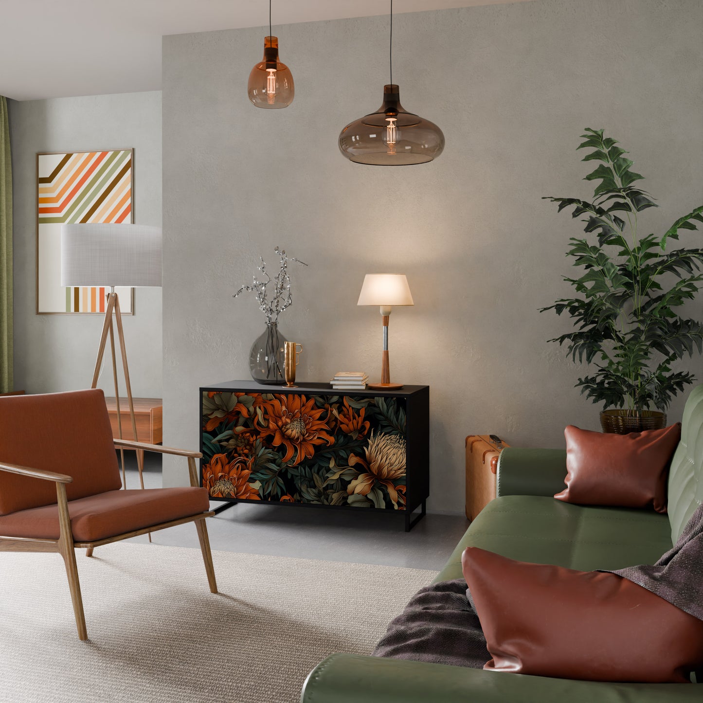 DAWN BLOOM 2-dörrars skänk i svart finish