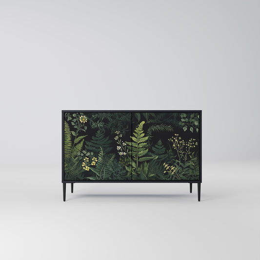 FERN FLOWERS 2-dörrars skänk i svart finish