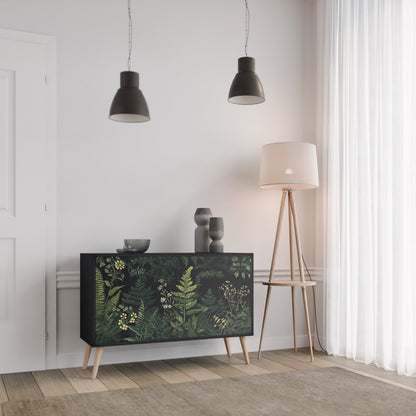 FERN FLOWERS 2-Door Sideboard in Black Finish