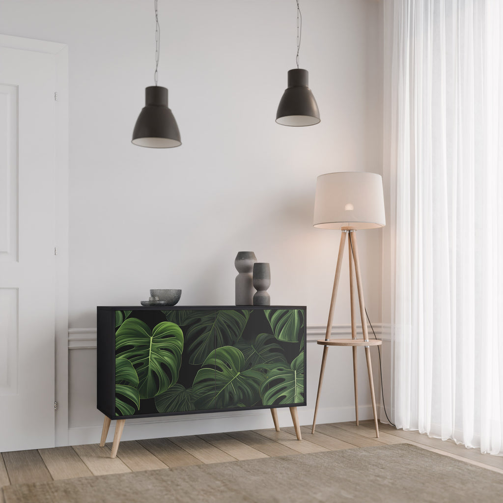 INFINITE MONSTERA 2-dörrars skänk i svart finish