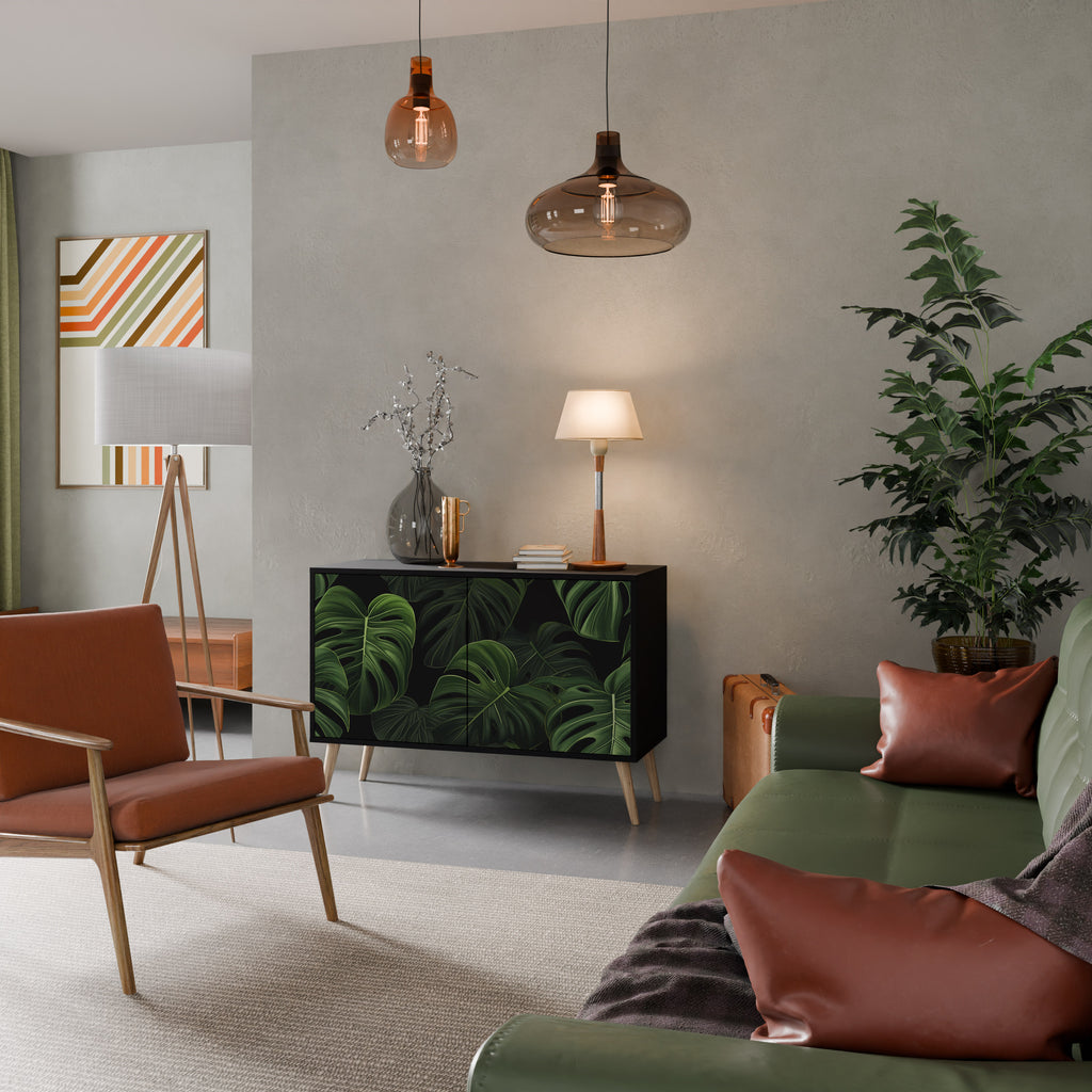 INFINITE MONSTERA 2-dörrars skänk i svart finish