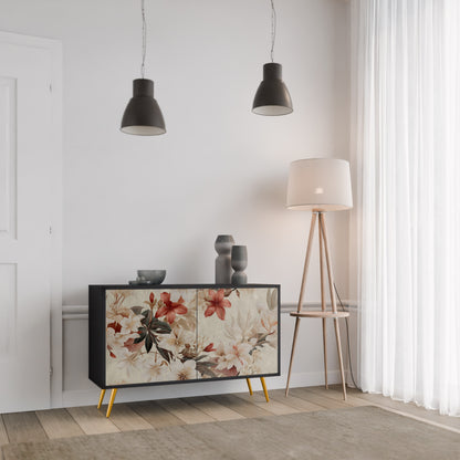 PETAL HARMONY 2-Door Sideboard in Black Finish