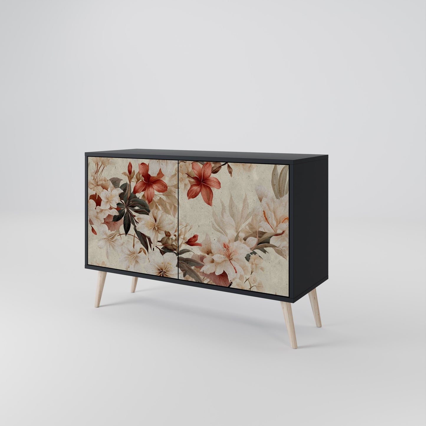 PETAL HARMONY 2-Door Sideboard in Black Finish