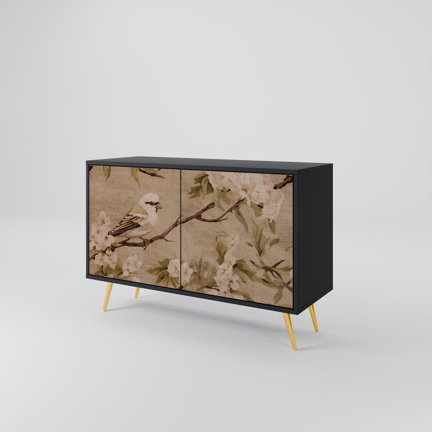 PETAL DISTINGUISH 2-Door Sideboard in Black Finish