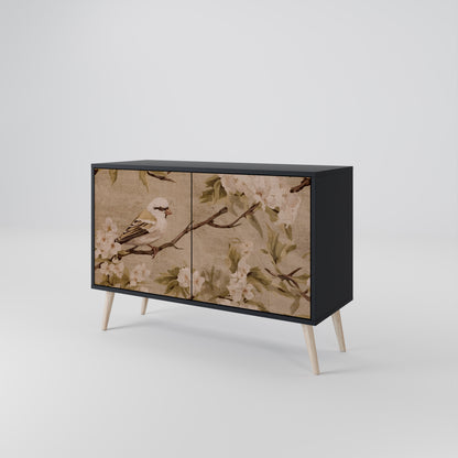 PETAL DISTINGUISH 2-Door Sideboard in Black Finish