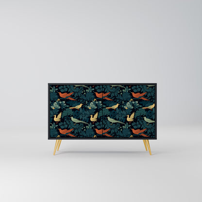FOWL ORNAMENT 2-Door Sideboard in Black Finish