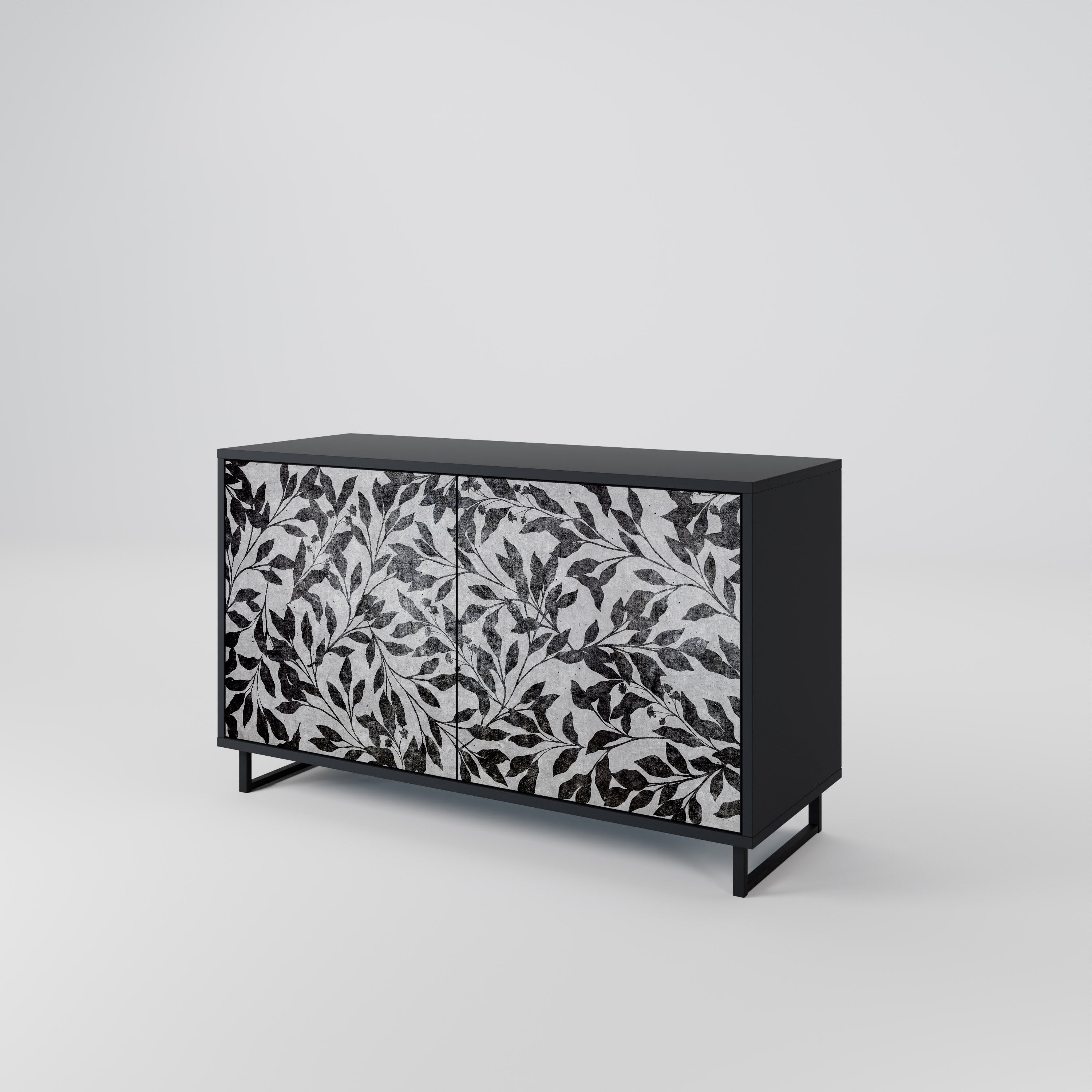 CHARCOAL SPROUT 2-dörrars skänk i svart finish