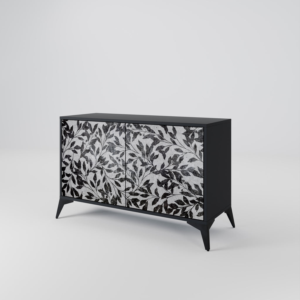 CHARCOAL SPROUT 2-dörrars skänk i svart finish