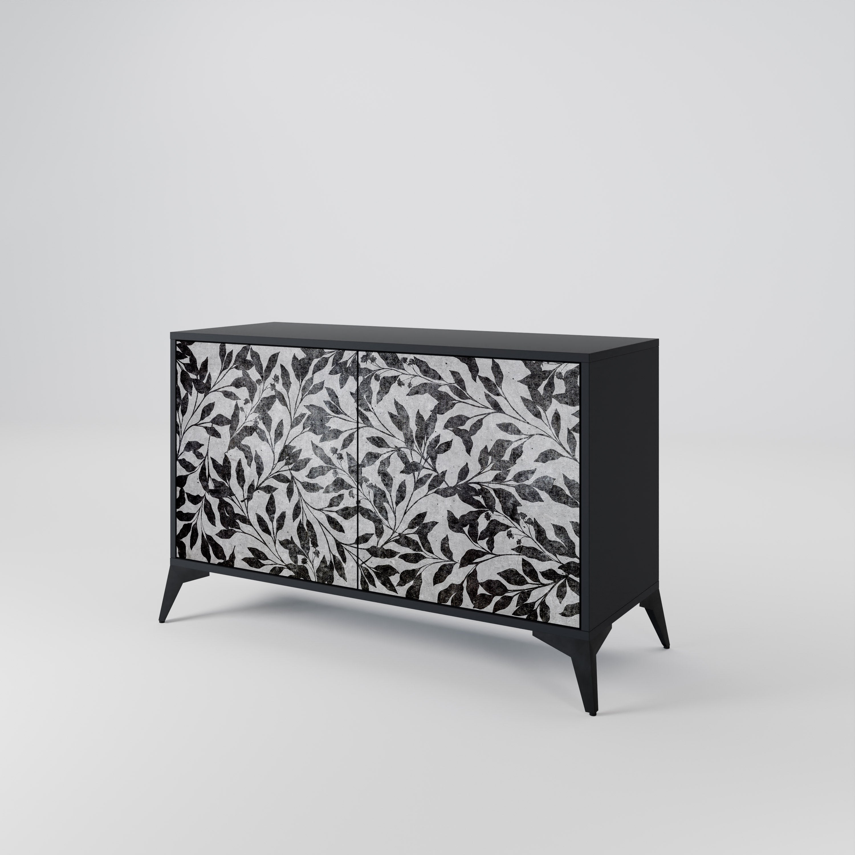 CHARCOAL SPROUT 2-dörrars skänk i svart finish
