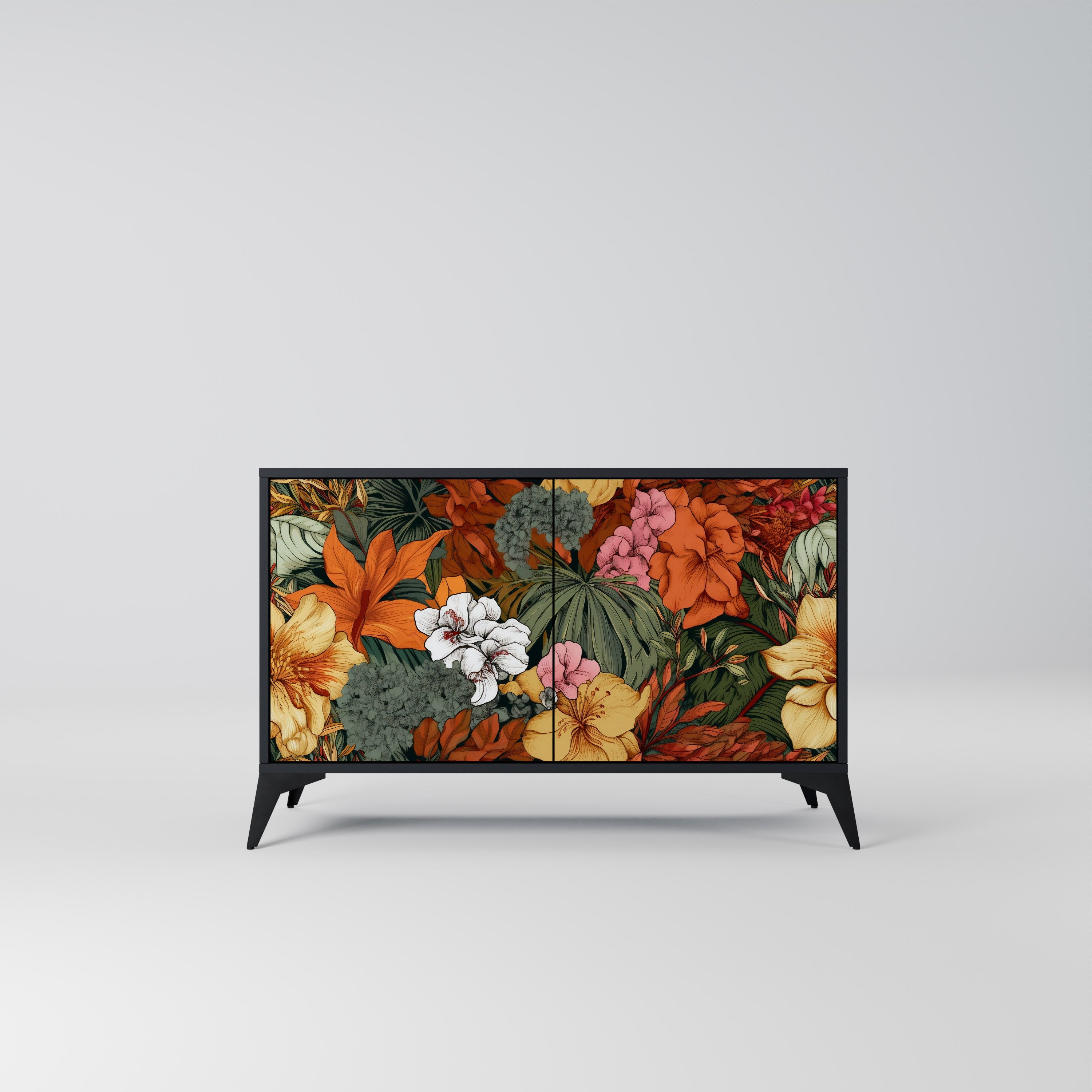 RADIANT FLORA 2-dörrars skänk i svart finish