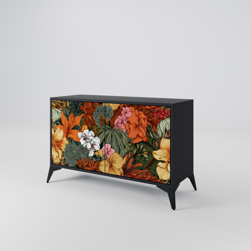RADIANT FLORA 2-dörrars skänk i svart finish