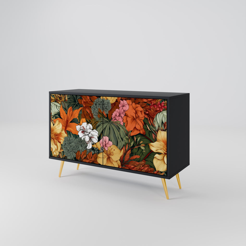 RADIANT FLORA 2-dörrars skänk i svart finish