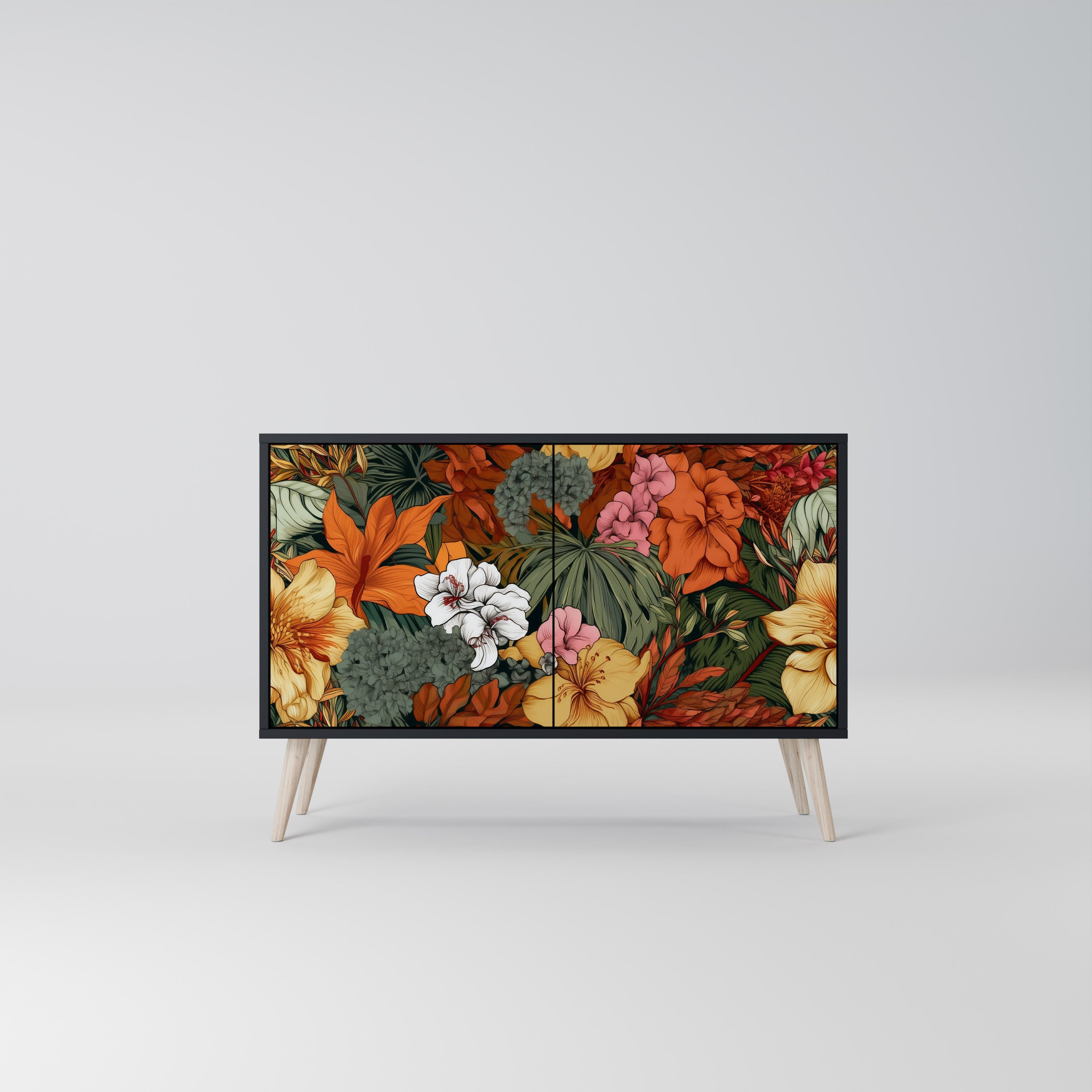 RADIANT FLORA 2-dörrars skänk i svart finish