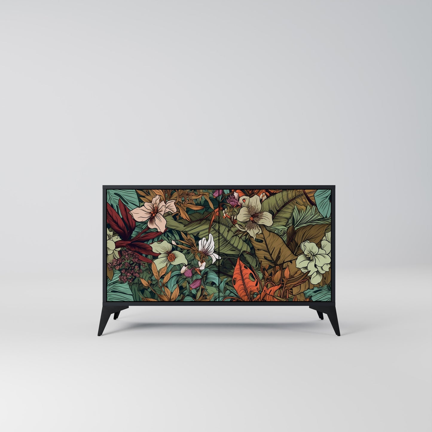BOTANICAL EMERGENCE 2-Door Sideboard in Black Finish