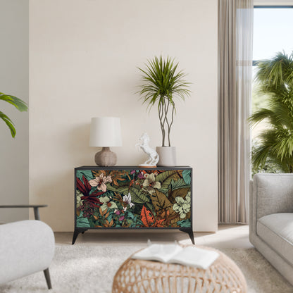 BOTANICAL EMERGENCE 2-Door Sideboard in Black Finish